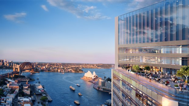 Artist impression of the planned $1.5b Lendlease office tower at Circular Quay, Sydney