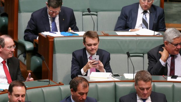 Assistant Minister for Innovation Wyatt Roy during question time on Tuesday.