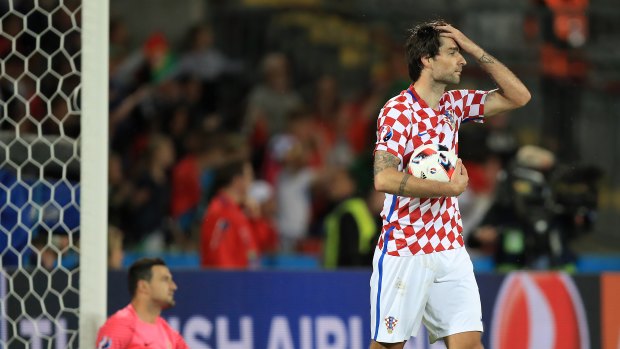 Point to prove: Vedran Corluka in Croatia's Round of 16 loss to Portugal at Euro 2016.