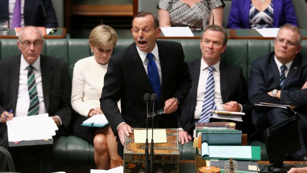 Prime Minister Tony Abbott during question time on Monday.