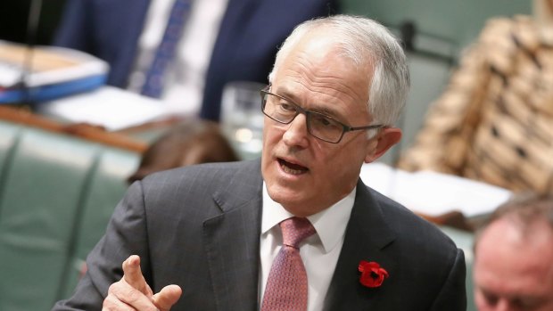 Prime Minister Malcolm Turnbull during question time on Monday.