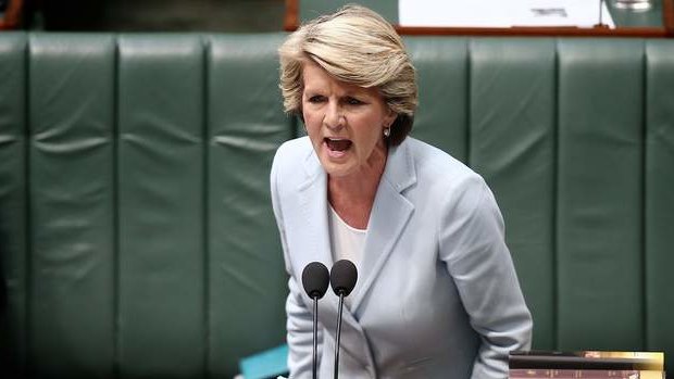 Foreign Affairs Minister Julie Bishop during question time. Photo: Alex Ellinghausen