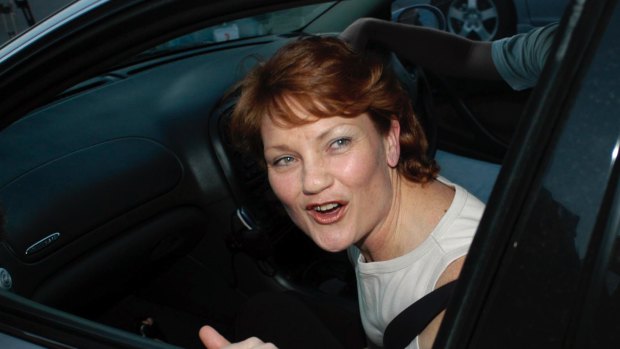  Pauline Hanson after she was released from jail in 2003.