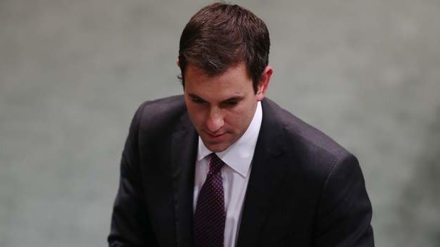 Labor MP Jim Chalmers leaves the chamber under 94a. Photo: Alex Ellinghausen