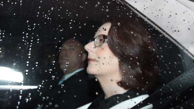 Former prime minister Julia Gillard on her way to her appearance at the unions royal commission.