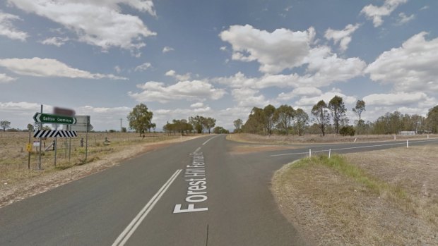 The crash scene in Mount Tarampa, 80km west of Brisbane.