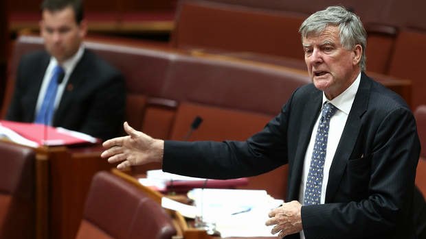 Liberal Senator Bill Heffernan during the debate in the Senate. Photo: Alex Ellinghausen