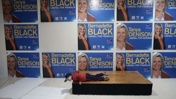 6 year old Matilda Stevenson after a  campaign launch in Hobart, Tasmania, on Thursday.