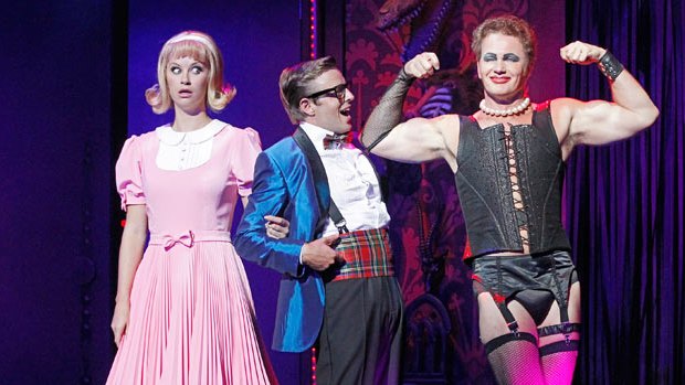 Christie Whelan Browne, Tim Maddren and Craig McLachlan get physical in <i>The Rocky Horror Show</i>.