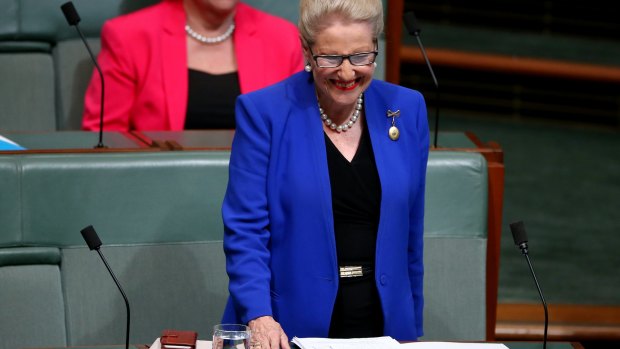 Bronwyn Bishop in the House of Representatives on Wednesday.