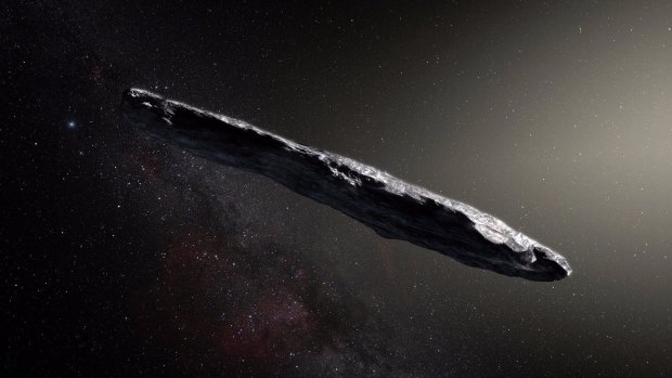 An artist's impression of 'Oumuamua.