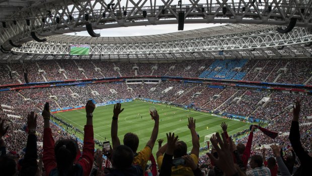 Packed house: The Luzhniki Stadium in Moscow. 