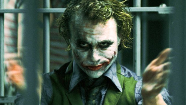 Late actor Heath Ledger is shown in a scene playing his role as The Joker in The Dark Knight.