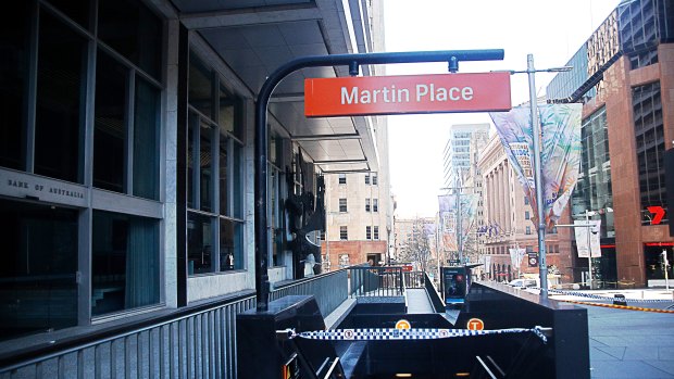 Martin Place railway station was cordoned off for much of the weekend after a gas leak caused by an excavator.