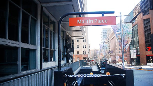 Martin Place railway station was cordoned off for much of the weekend after a gas leak caused by an excavator.