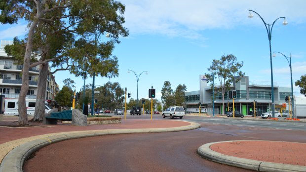 Joondalup's main drag at 11am on a Tuesday morning.