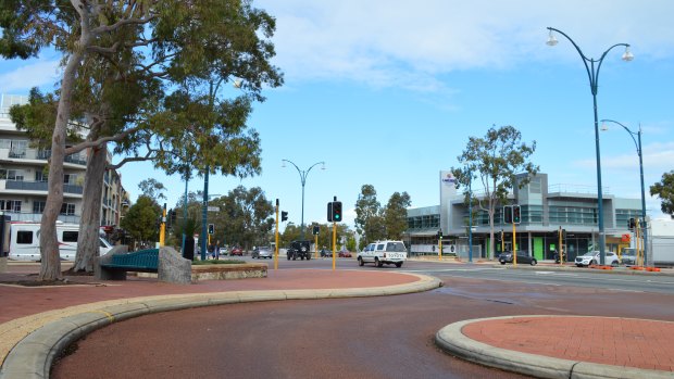 Joondalup's main drag at 11am on a Tuesday morning.