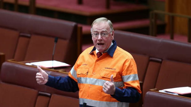 Liberal Senator Ian Macdonald on the mining tax. Photo: Alex Ellinghausen