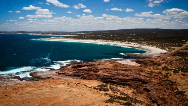 The woman was stranded in the water in the vicinity of Port Alley, Kalbarri.