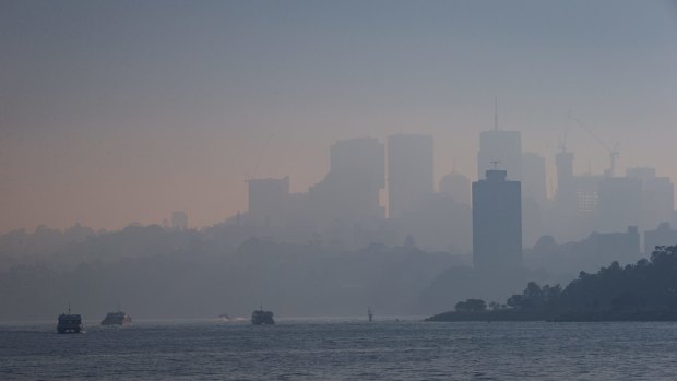 Thick smoke over Sydney as hazard reduction continues.