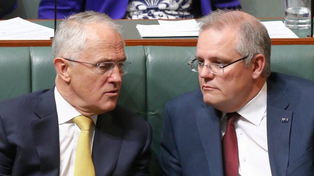 Prime Minister Malcolm Turnbull and Treasurer Scott Morrison during question time on Wednesday.