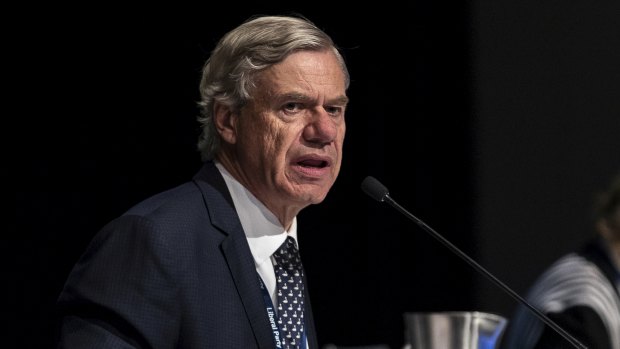The Victorian Liberal Party president Michael Kroger at the state council meeting earlier this year. 