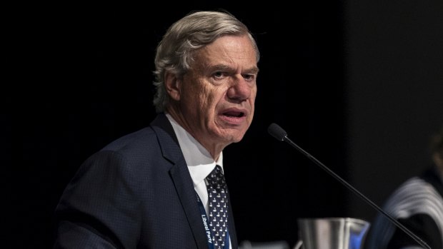 The Victorian Liberal Party president Michael Kroger at the state council meeting earlier this year. 