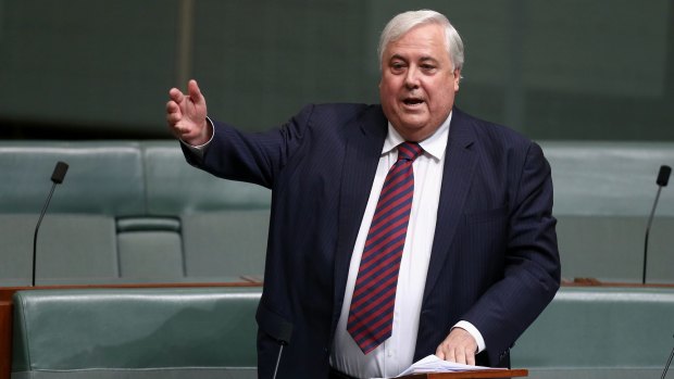 Palmer United Party leader Clive Palmer in the House of Representatives on Tuesday.
