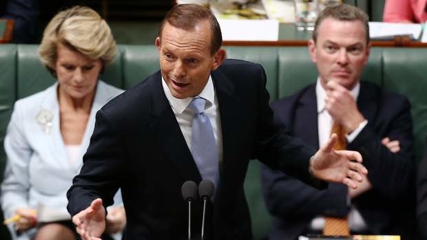 Prime Minister Tony Abbott during question time. Photo: Alex Ellinghausen