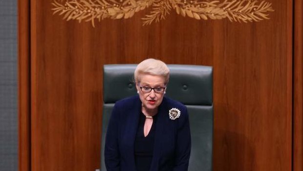 Madam Speaker Bronwyn Bishop. And brooch. Photo: Andrew Meares