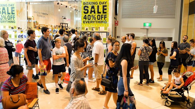 Bargain hunters are expected to have splurged a record $2.3 billion nationwide when the latest sales launched on Boxing Day.