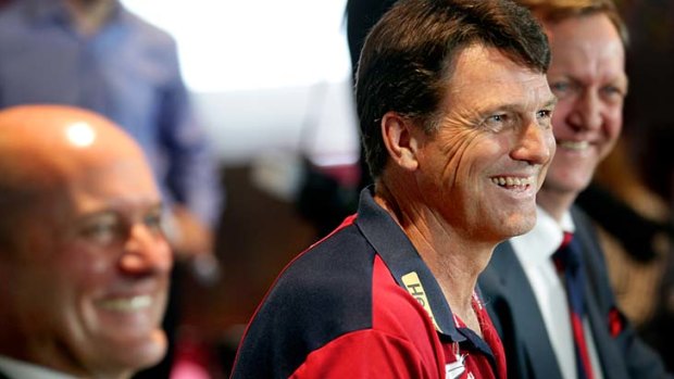 Paul Roos is unveiled as the new coach of the Melbourne Football Club.