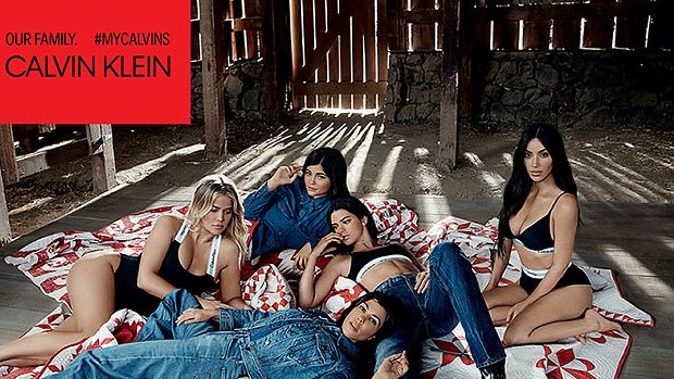 The Kardashian and Jenner sisters pose for Calvin Klein jeans.