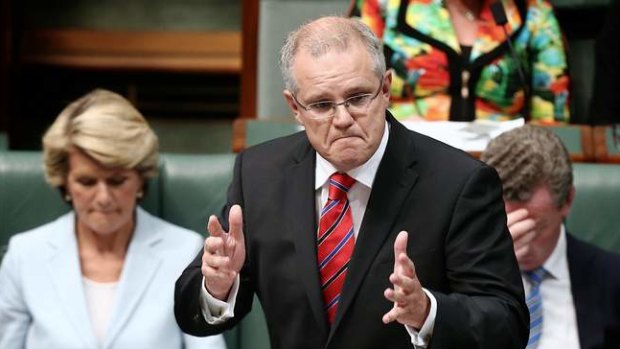 Immigration Minister Scott Morrison during question time. Photo: Alex Ellinghausen