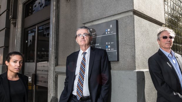 Strata owners Antoinette Sagaria, Peter Nedovic and Graeme Efron outside 600 Lonsdale Street.