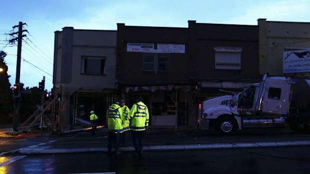 NSW emergency services at the corner of Croydon Road and Parramatta Road.