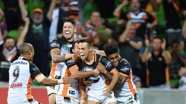 Laughing: The Tigers look like benefiting as other clubs suffer the burden of Origin.