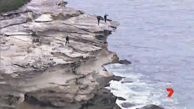 Police examined the cliffs at Kurnell where the man is believed to have fallen.