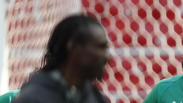 Senegal's players train in preparation for their clash against Poland.