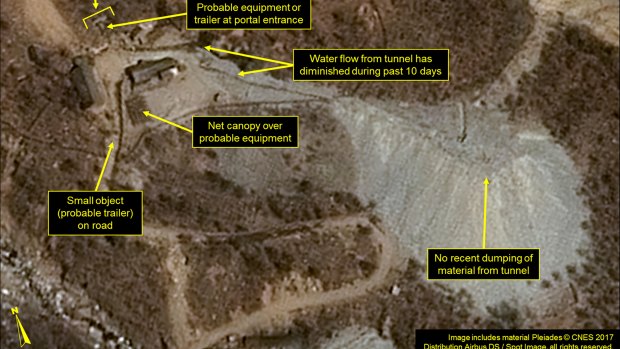 Punggye-ri nuclear test site on April 12.