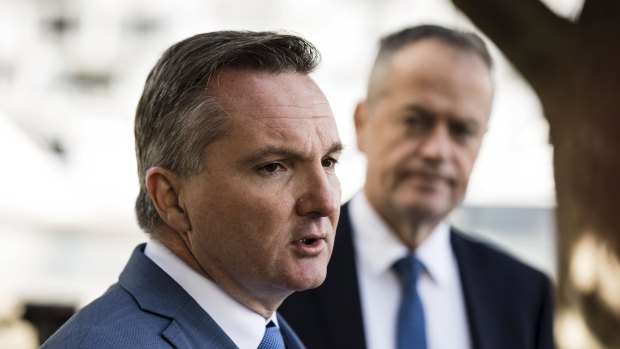 Opposition leader Bill Shorten and Shadow Treasurer Chris Bowen. 