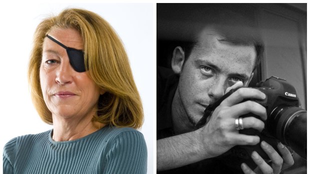 Journalist Marie Colvin and photographer Remi Ochlik.