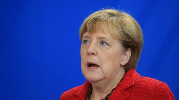 Angela Merkel, Germany's chancellor, speaks following the US Presidential election.
