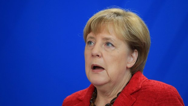 Angela Merkel, Germany's chancellor, speaks following the US Presidential election.