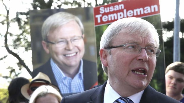 Prime Minister Kevin Rudd tours Thompson Square in Windsor, NSW, on Thursday.