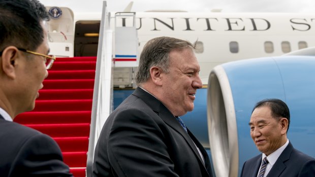 US Secretary of State Mike Pompeo arrives in Pyongyang. 