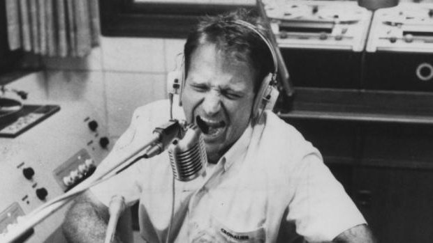 Robin Williams as Adrian Cronauer in a scene from Good Morning Vietnam.