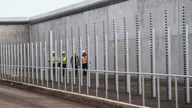 Construction of the 1000-bed Ravenhall Prison last year.