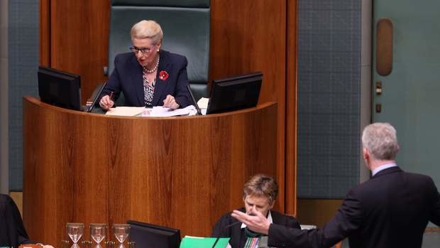 Manager of Opposition Business Tony Burke and Madam Speaker Bronwyn Bishop during question time. Photo: Andrew Meares