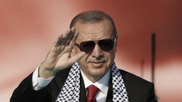 Bellicose: Turkey's Recep Tayyip Erdogan.